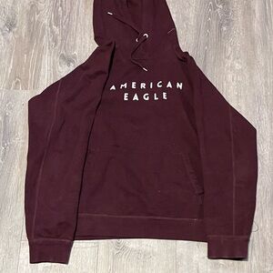 burgundy american eagle hoodie size medium